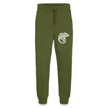 Scaly Creeper Disguise Chameleon Tattoo - Jogging Pants - made by SPREAD  - MOSS GREEN - Front