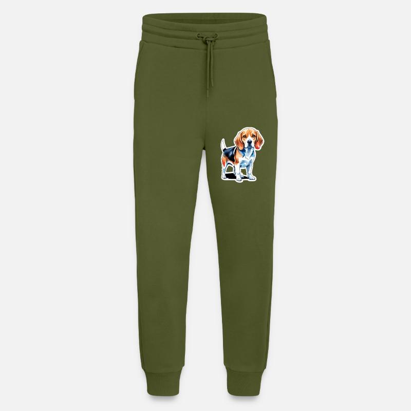 Beagle Wasserfarben - Jogginghose - made by SPREAD - MOSS GREEN