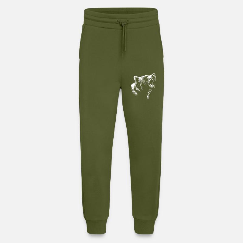 Grizzly Bear Roar Gift - Jogging Pants - made by SPREAD  - MOSS GREEN