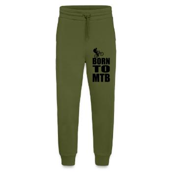 Born to VTT - Pantalon de jogging bio décontracté fabriqué en UE - MOSS GREEN - Devant