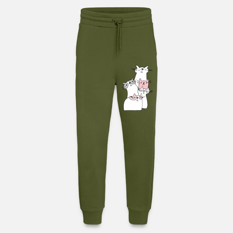 katzen treffen - Jogginghose - made by SPREAD - MOSS GREEN