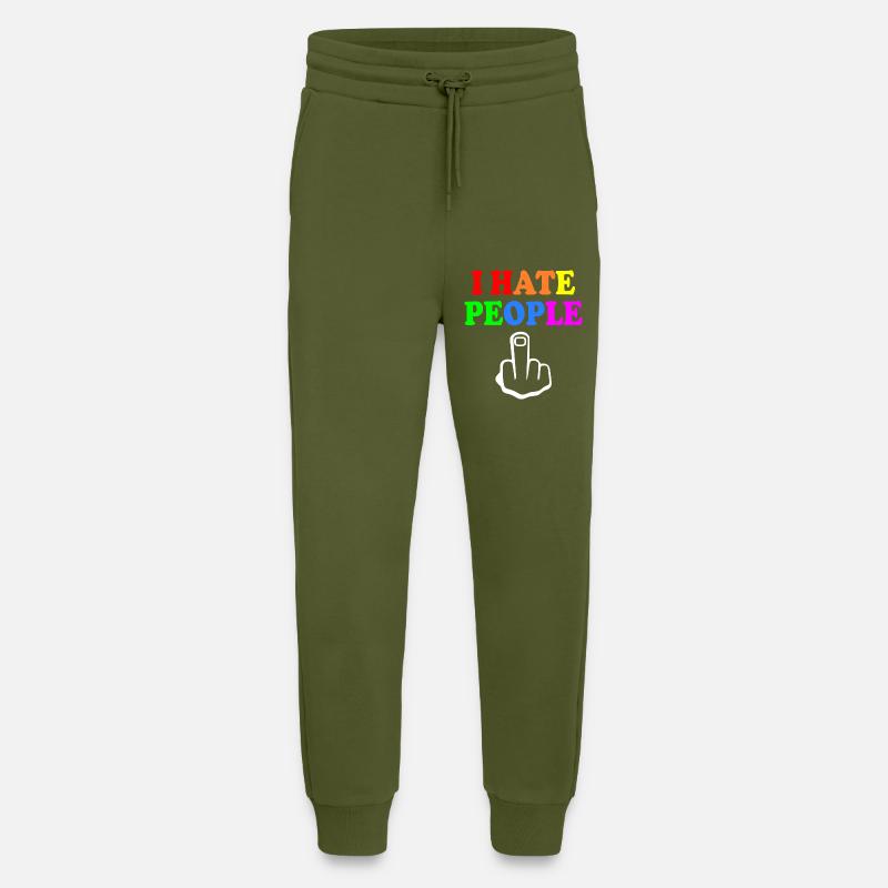I hate people - Jogging Pants - made by SPREAD  - MOSS GREEN
