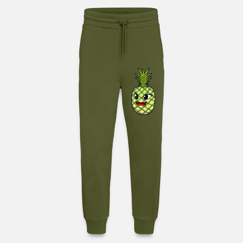 Fruit Foxes Fruit Summer Pineapple - Jogging Pants - made by SPREAD  - MOSS GREEN