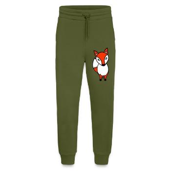 Renard Renard roux Animal sauvage Intelligent Habitants de la forêt - Pantalon de jogging bio décontracté fabriqué en UE - MOSS GREEN - Devant