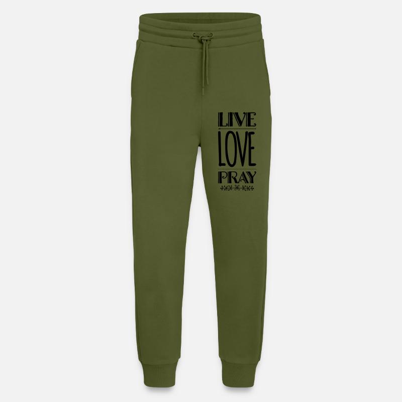 Live Love Pray - Jogginghose - made by SPREAD - MOSS GREEN