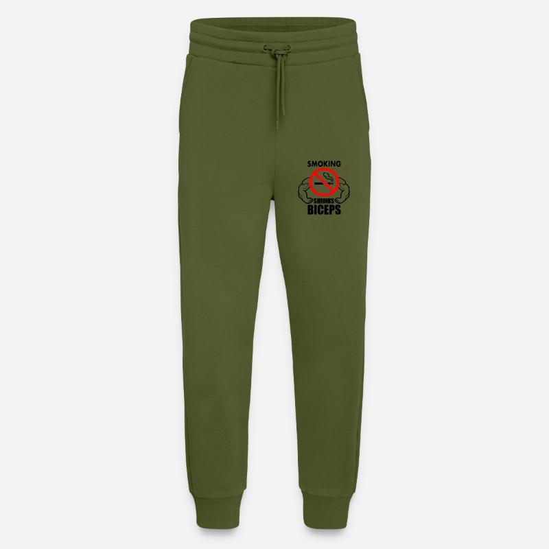 Smoking shrinks the biceps - Jogging Pants - made by SPREAD  - MOSS GREEN