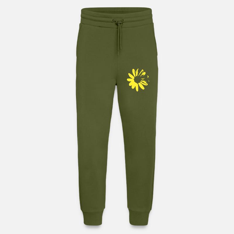Daisies Summer Spring - Jogging Pants - made by SPREAD  - MOSS GREEN