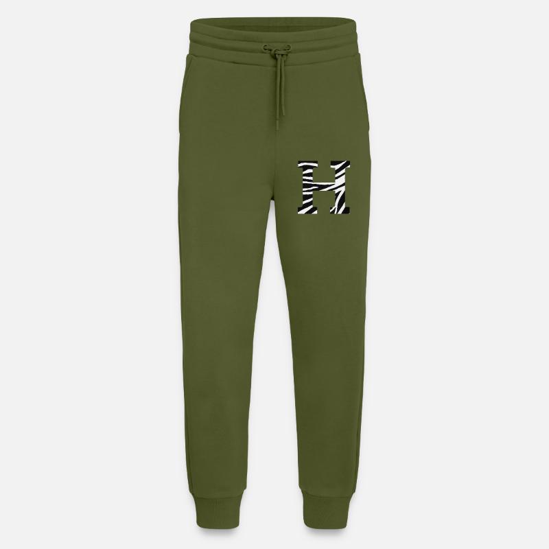 Buchstabe h Zebra - Jogginghose - made by SPREAD - MOSS GREEN