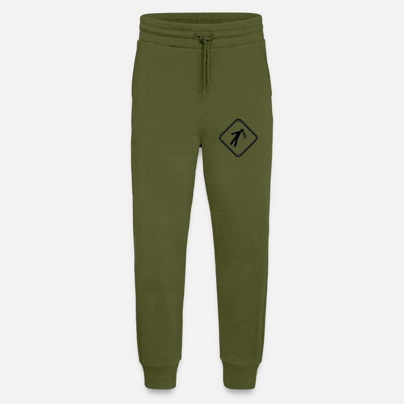 shield caution note vomit vomit - Jogging Pants - made by SPREAD  - MOSS GREEN