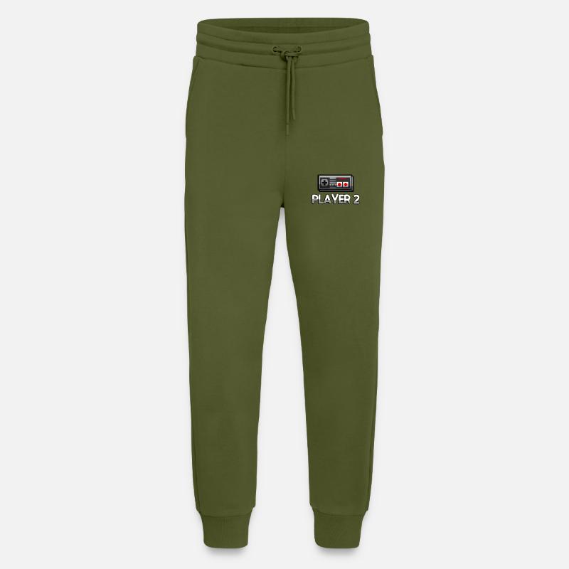 PLAYER 2 + NES Controller - Gaming - Jogging Pants - made by SPREAD  - MOSS GREEN