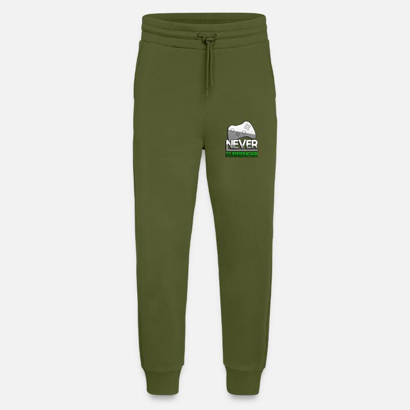 NEVER SURRENDER (Grün) + Controller - Gaming - Jogginghose - made by SPREAD - MOSS GREEN