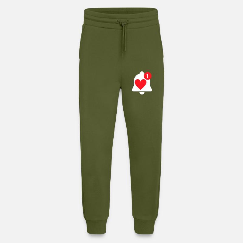 notification déclaration d'amour - Pantalon de jogging bio décontracté fabriqué en UE - MOSS GREEN
