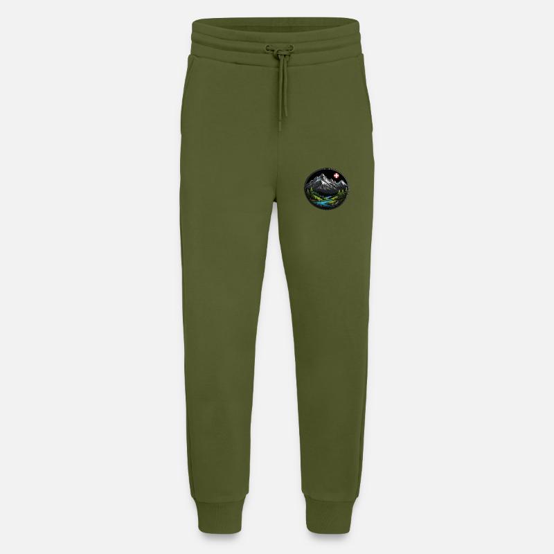 Schweizer Berge - Jogginghose - made by SPREAD - MOSS GREEN