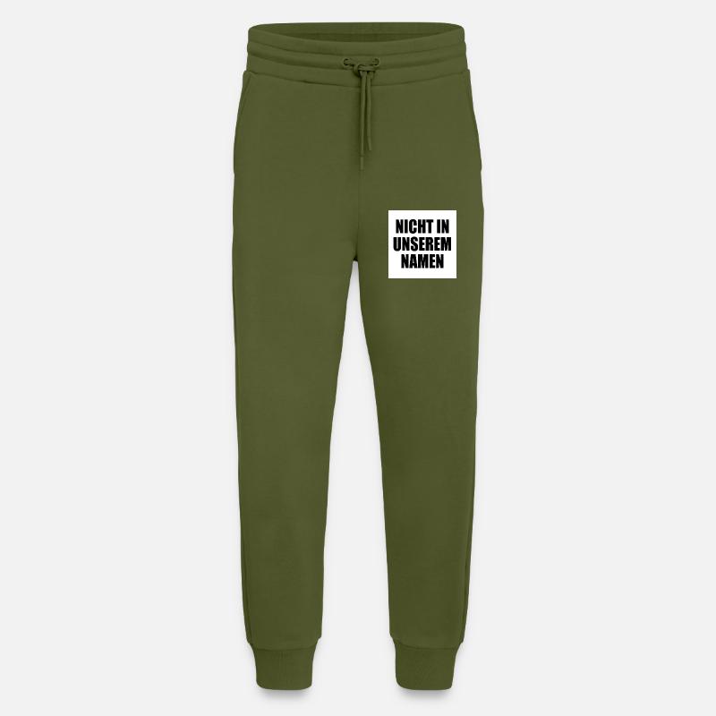 Pas en mon nom - Pantalon de jogging bio décontracté fabriqué en UE - MOSS GREEN