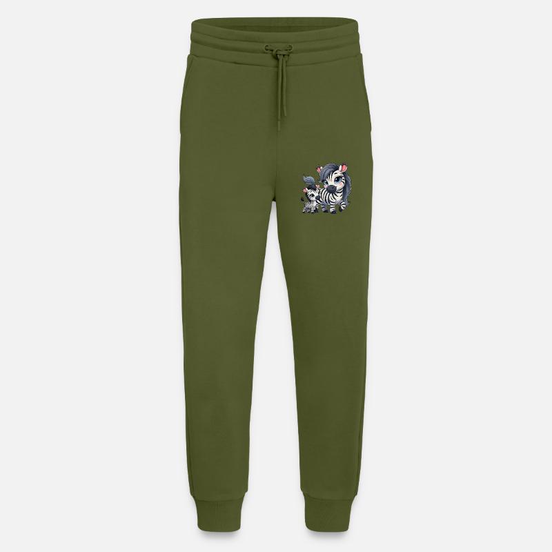 Zebra-Mutter mit Kind - Jogginghose - made by SPREAD - MOSS GREEN