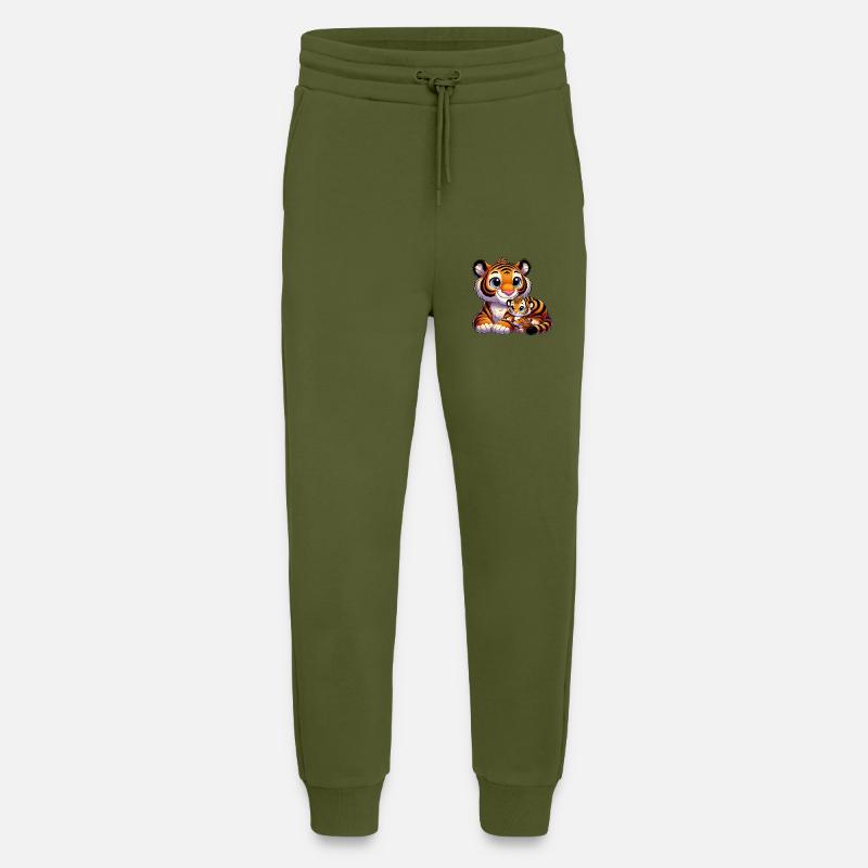 Tigermutter mit Kind - Jogginghose - made by SPREAD - MOSS GREEN