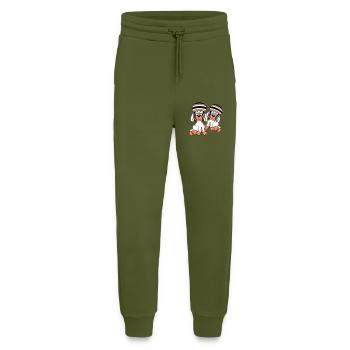 2 Dogs Reggae Dreadlocks Hat Chill Relaxed - Jogging Pants - made by SPREAD  - MOSS GREEN - Front