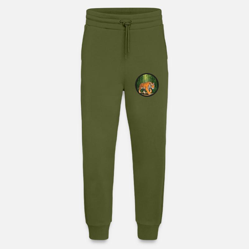Tiger in the jungle - Jogging Pants - made by SPREAD  - MOSS GREEN