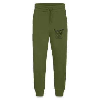 2 Foxes Couple In Love Two Friends Love Team Cute - Jogging Pants - made by SPREAD  - MOSS GREEN - Front