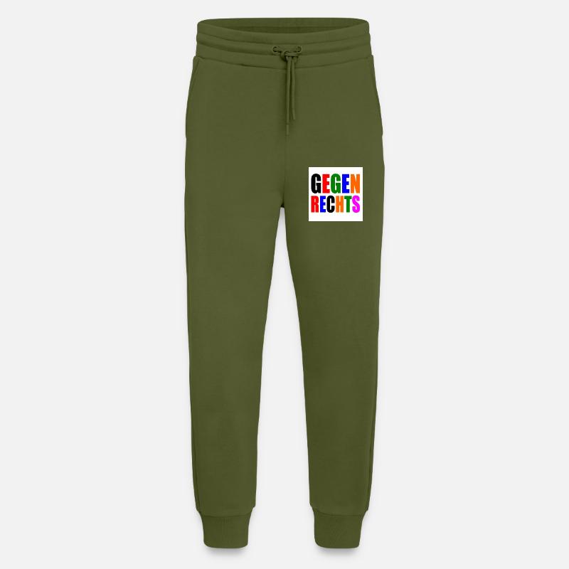 Gegen rechts - Jogginghose - made by SPREAD - MOSS GREEN