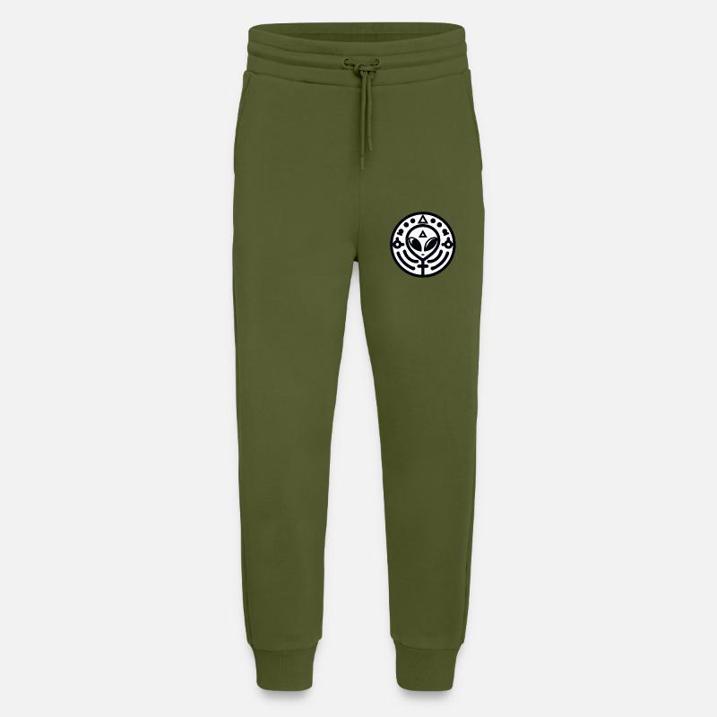 Geometric Alien logo - Jogging Pants - made by SPREAD  - MOSS GREEN
