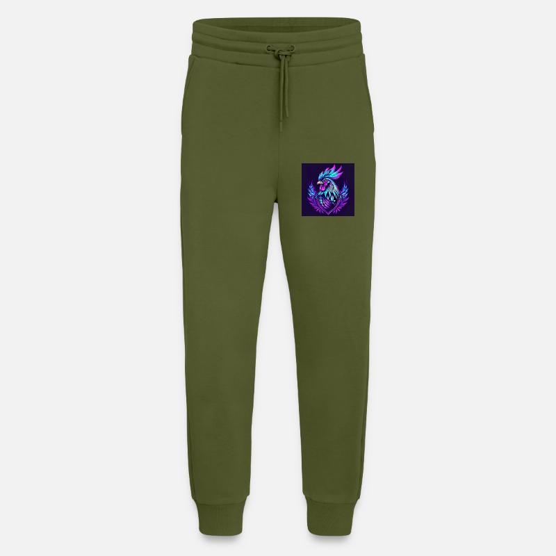 Hahn neonfarben - Jogginghose - made by SPREAD - MOSS GREEN