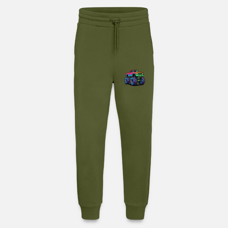 monster truck neon - Jogginghose - made by SPREAD - MOSS GREEN