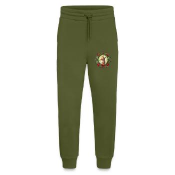 Weihnachtsgiraffe - Jogginghose - made by SPREAD - MOSS GREEN - Vorne