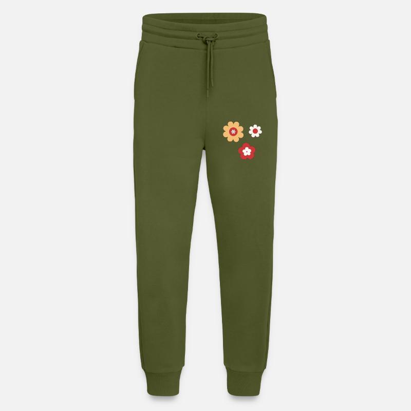 Klassische Retro Blumen - Jogginghose - made by SPREAD - MOSS GREEN