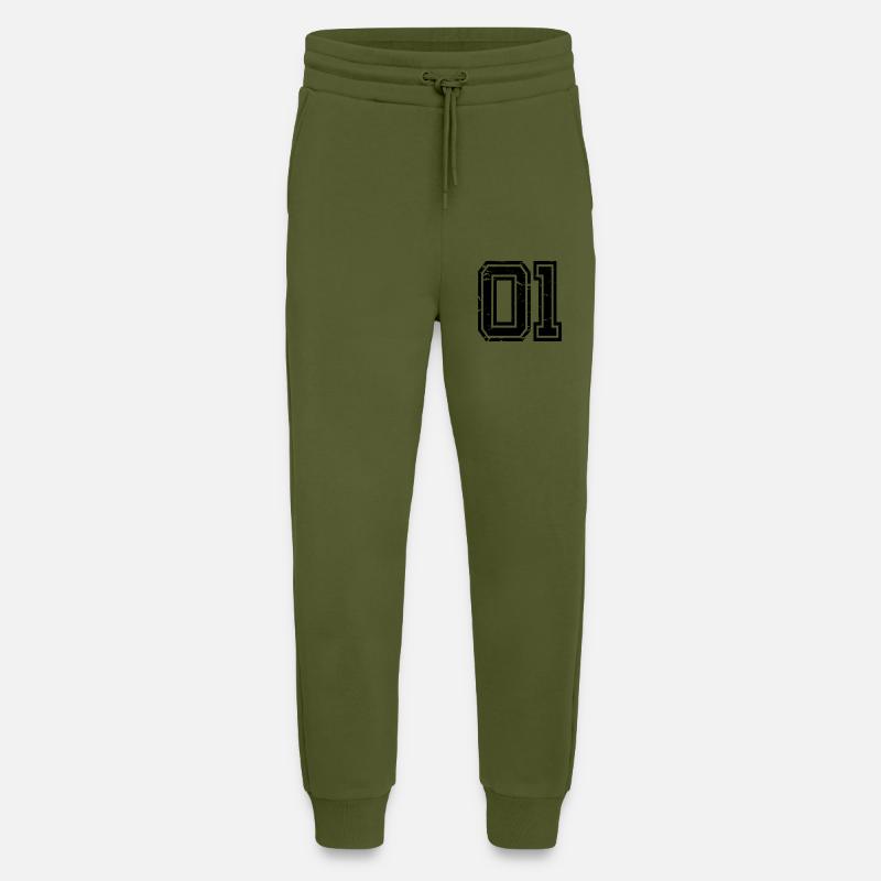 Adana 01 look usé - Pantalon de jogging bio décontracté fabriqué en UE - MOSS GREEN