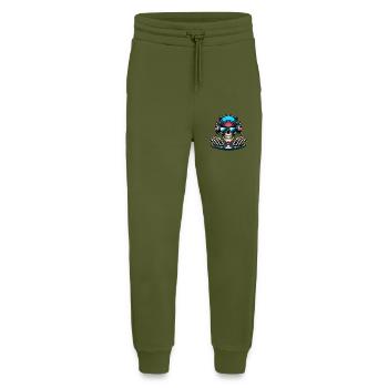 Crâne DJ - Pantalon de jogging bio décontracté fabriqué en UE - MOSS GREEN - Devant