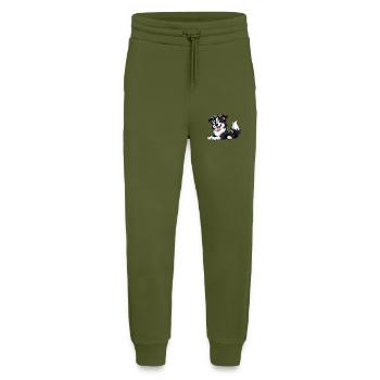 Border Collie 4 - Jogging Pants - made by SPREAD  - MOSS GREEN - Front
