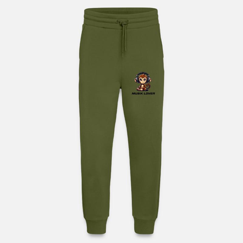 Affe Comic Musik 1 - Jogginghose - made by SPREAD - MOSS GREEN