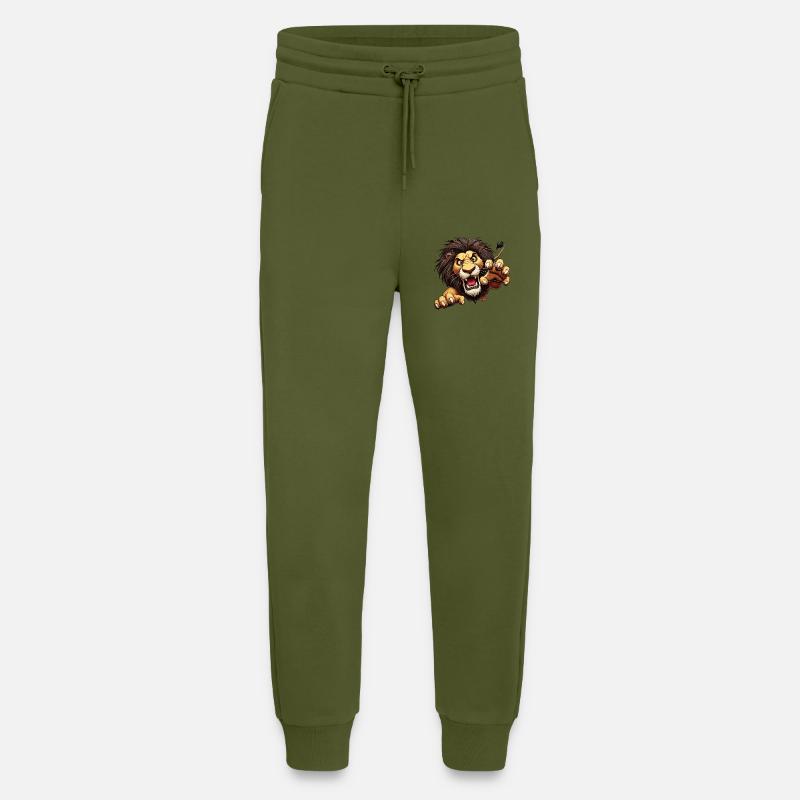Leo attacks - Jogging Pants - made by SPREAD  - MOSS GREEN