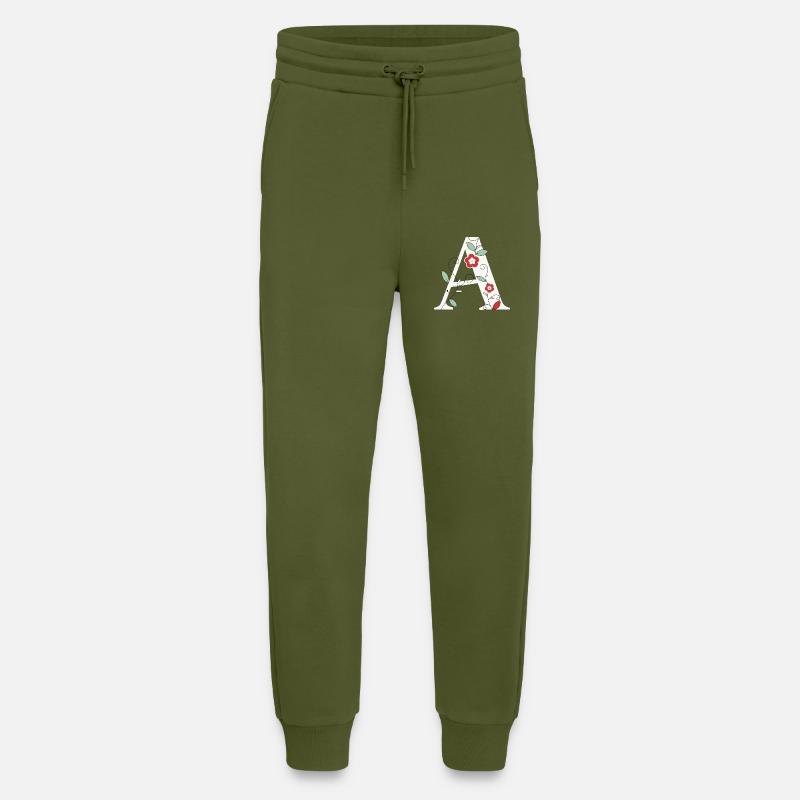 Letter A Monogram Retro - Jogging Pants - made by SPREAD  - MOSS GREEN