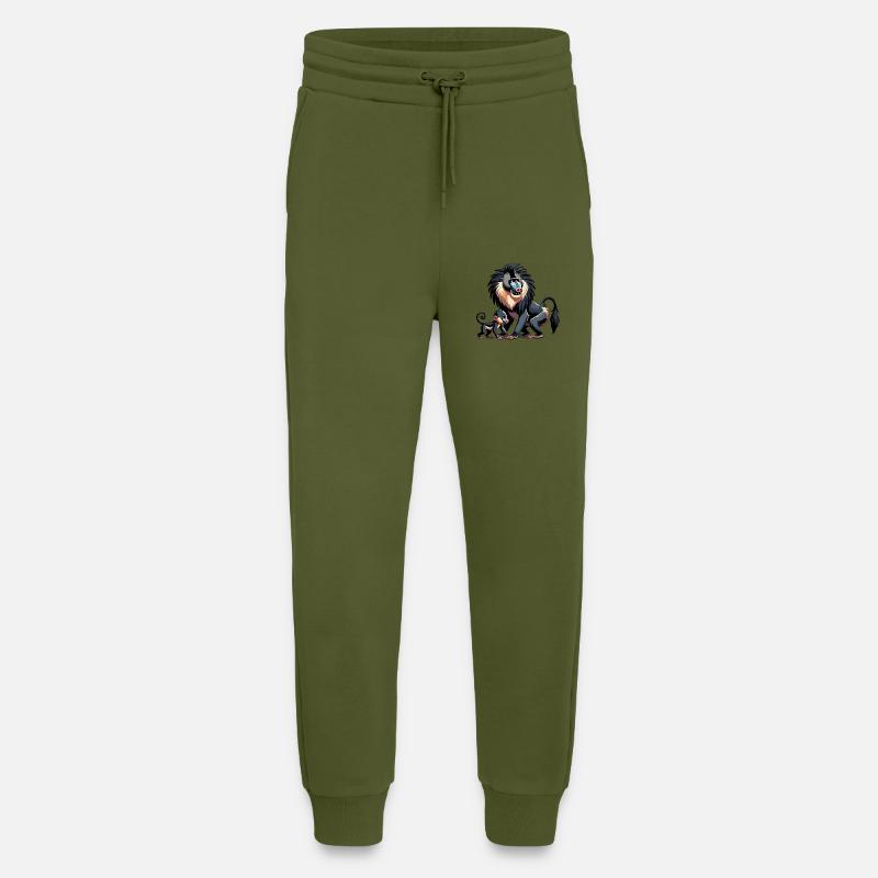 Mandrill mère et enfant - Pantalon de jogging bio décontracté fabriqué en UE - MOSS GREEN