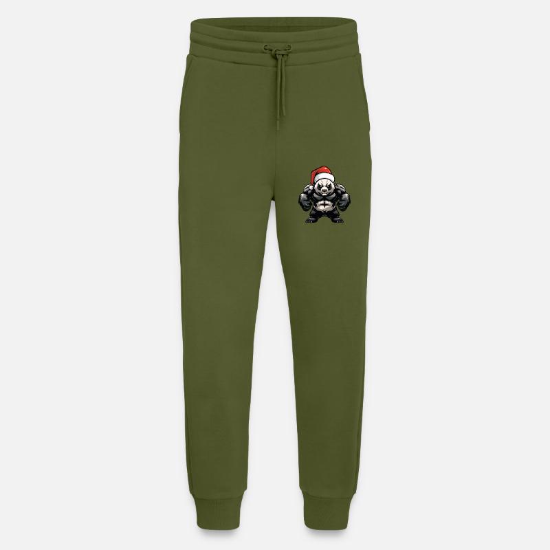 Pandabär Weihnachtsmann - Jogginghose - made by SPREAD - MOSS GREEN