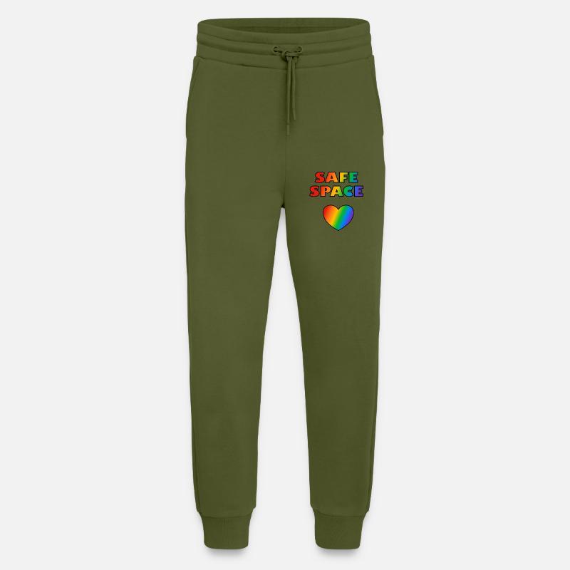 LGBT Safe Space Regenbogenherz - Jogginghose - made by SPREAD - MOSS GREEN