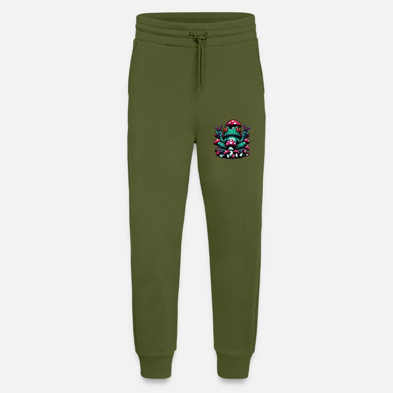 Frog with toadstool - Jogging Pants - made by SPREAD  - MOSS GREEN