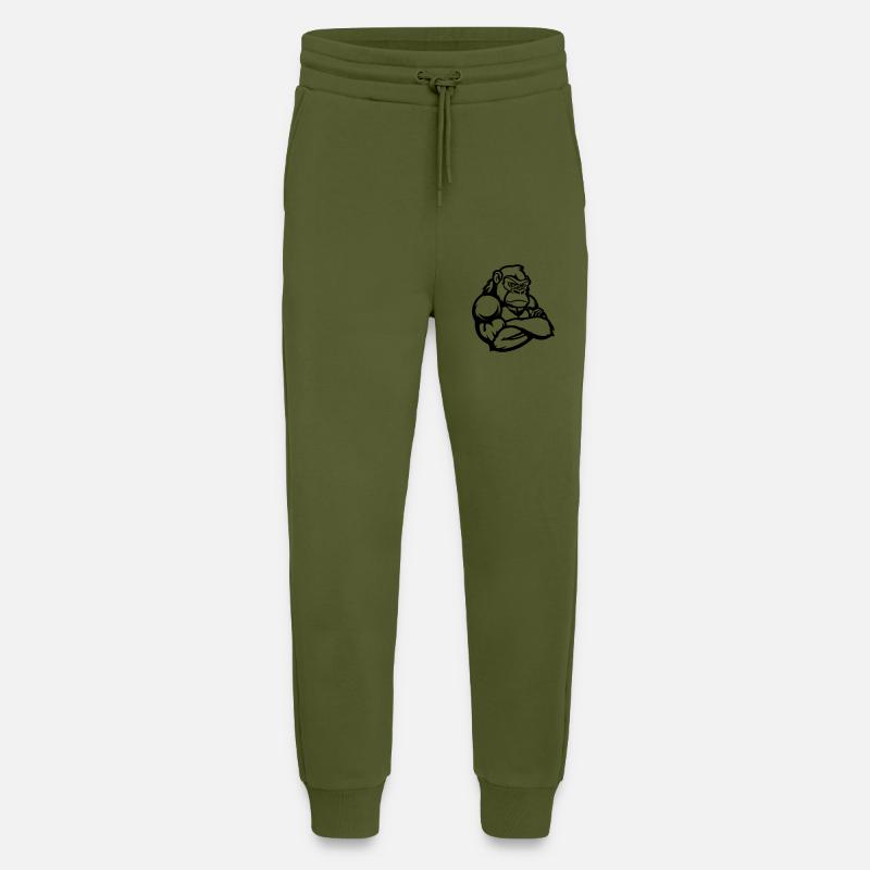 Gorilla Comic - Jogging Pants - made by SPREAD  - MOSS GREEN