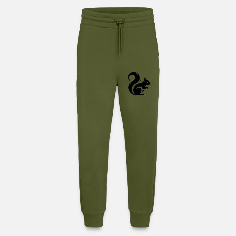 Minimalistische Eichhörnchen-Silhouette - Jogginghose - made by SPREAD - MOSS GREEN