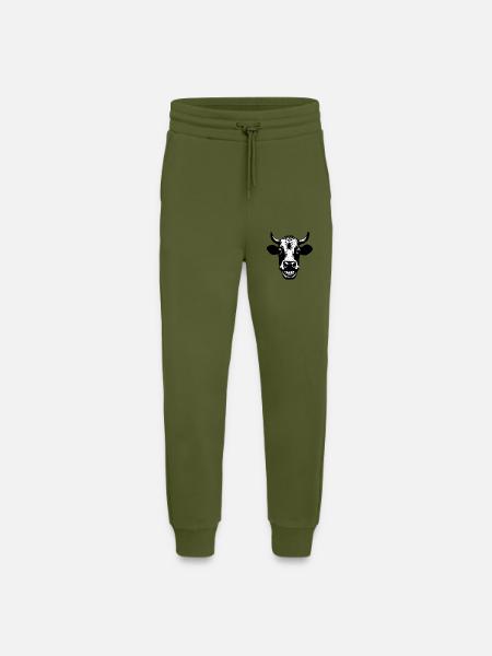 Grinning Cow - Jogging Pants - made by SPREAD  - MOSS GREEN