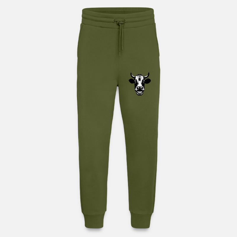 Grinning Cow - Jogging Pants - made by SPREAD  - MOSS GREEN