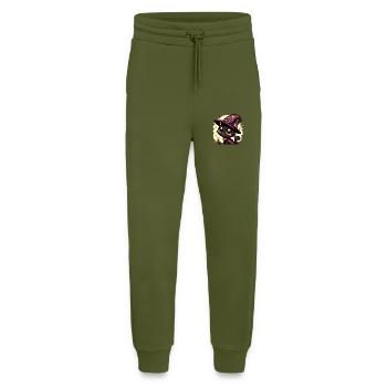 Spooky kitty Halloween - Pantalon de jogging bio décontracté fabriqué en UE - MOSS GREEN - Devant
