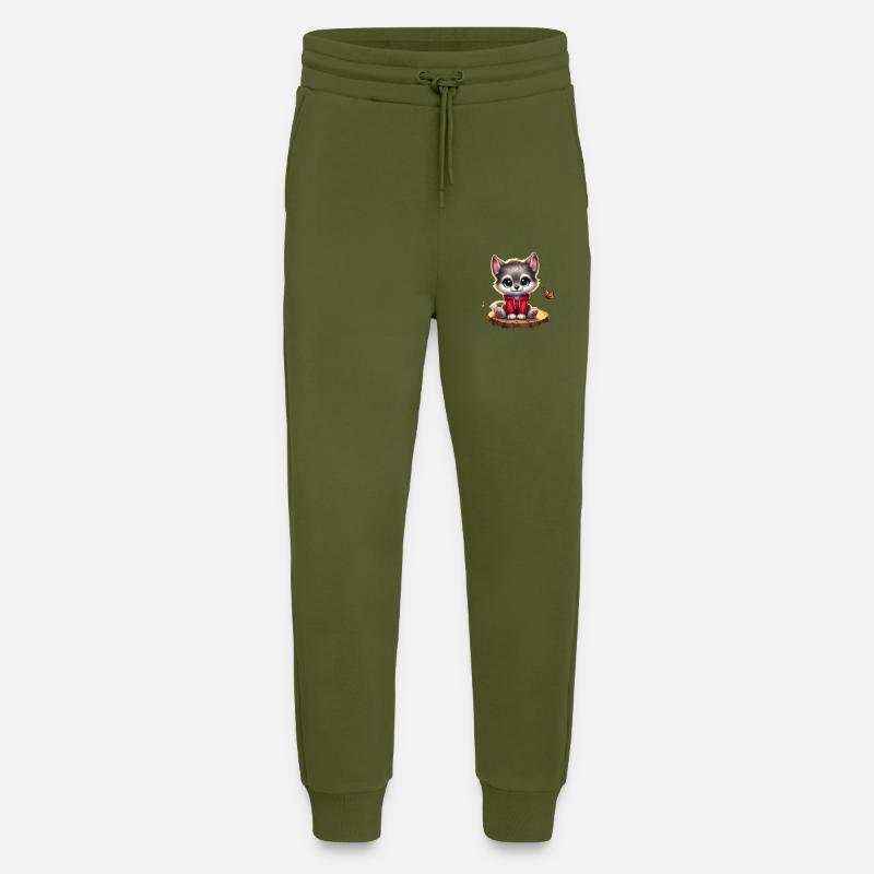 wolf 10 - Pantalon de jogging bio décontracté fabriqué en UE - MOSS GREEN