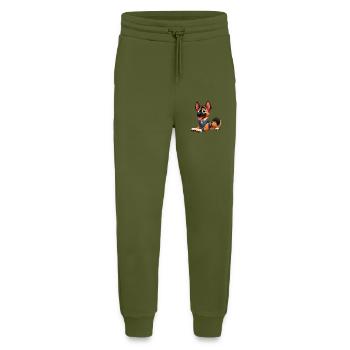 malinois 10 - Pantalon de jogging bio décontracté fabriqué en UE - MOSS GREEN - Devant