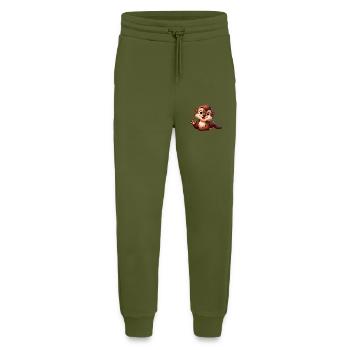 loutre 2 - Pantalon de jogging bio décontracté fabriqué en UE - MOSS GREEN - Devant
