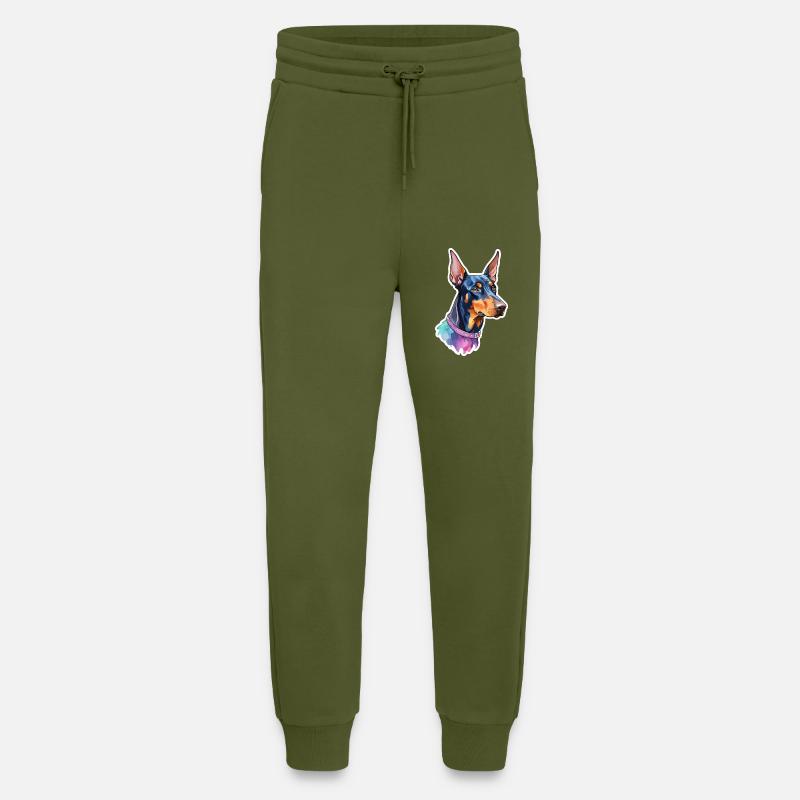Dobermann Wasserfarben - Jogginghose - made by SPREAD - MOSS GREEN