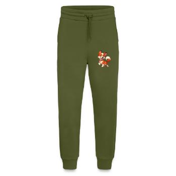 fox terrier 8 - Pantalon de jogging bio décontracté fabriqué en UE - MOSS GREEN - Devant