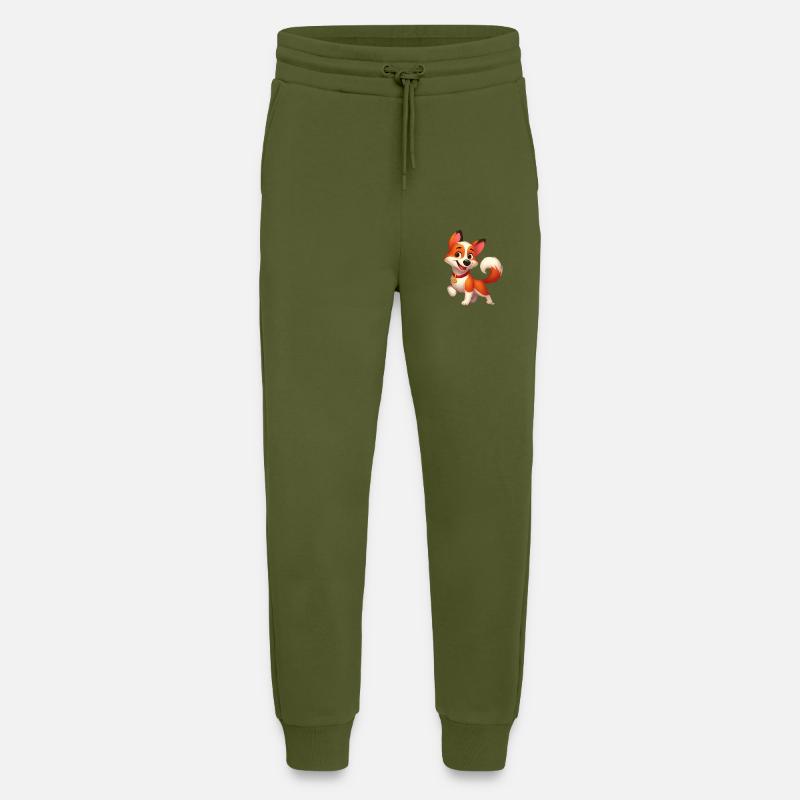 fox terrier 8 - Pantalon de jogging bio décontracté fabriqué en UE - MOSS GREEN